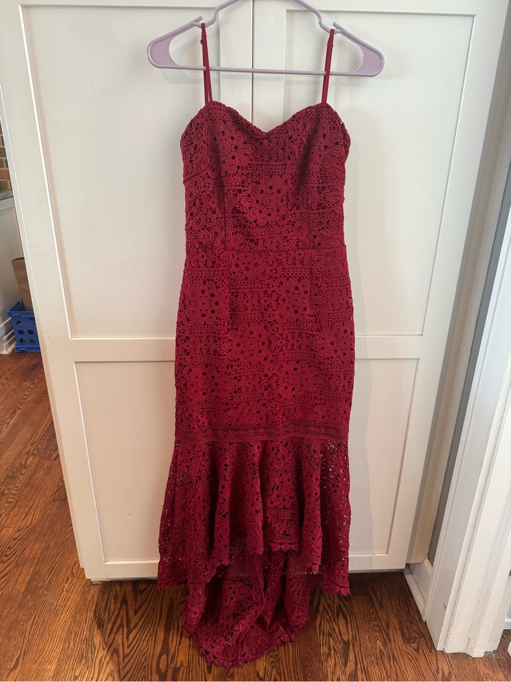 Two Sisters Women’s Lace Mermaid Maxi Dress in Deep Wine